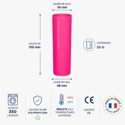Verre tube incassable Rose 22cl