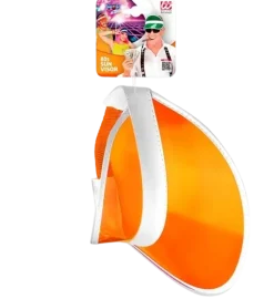 Visière orange années 80 pour adulte – accessoire rétro pour soirée fluo et festival
