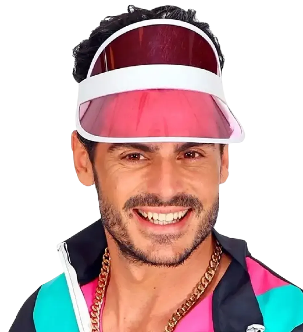 Visière Rose Années 80 – Accessoire Fluo pour Soirée Disco & Déguisement